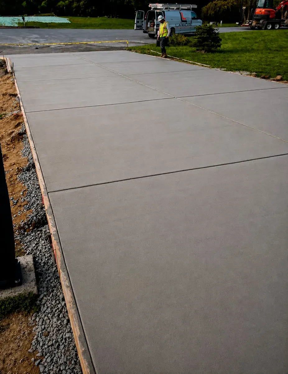Finished commercial concrete flatwork on a LABORI job site